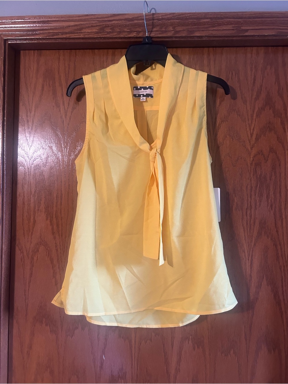 Bright Yellow Sleeveless Tie Top
